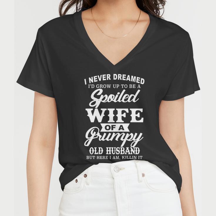 Spoiled Wife Of A Grumpy Old Husband V2 Women V-Neck T-Shirt