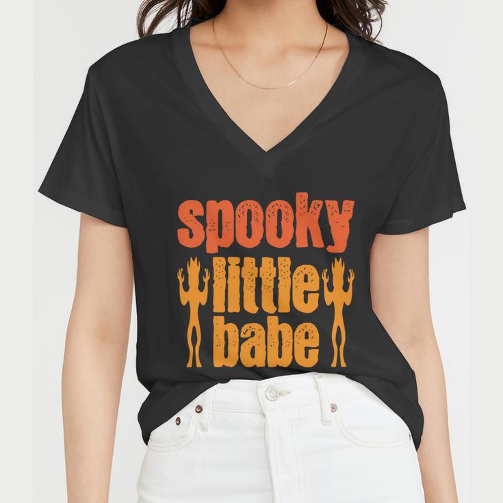 Spooky Little Babe Halloween Quote Women V-Neck T-Shirt