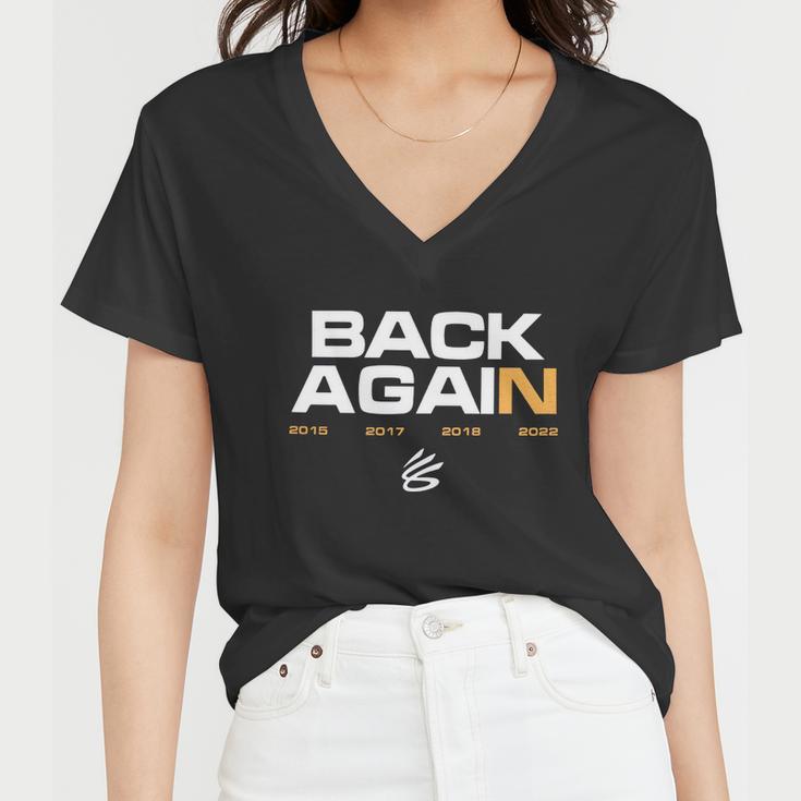 Stephen Back Again Warriors Champion Women V-Neck T-Shirt