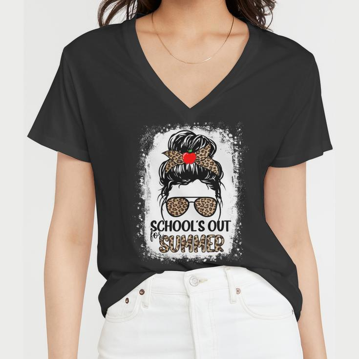 Teacher End Of Year Shirt Schools Out For Summer Last Day Women V-Neck T-Shirt