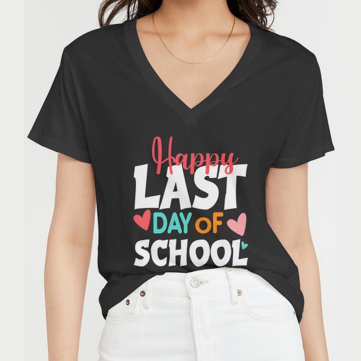 Teachers Kids Graduation Students Happy Last Day Of School Great Gift Women V-Neck T-Shirt