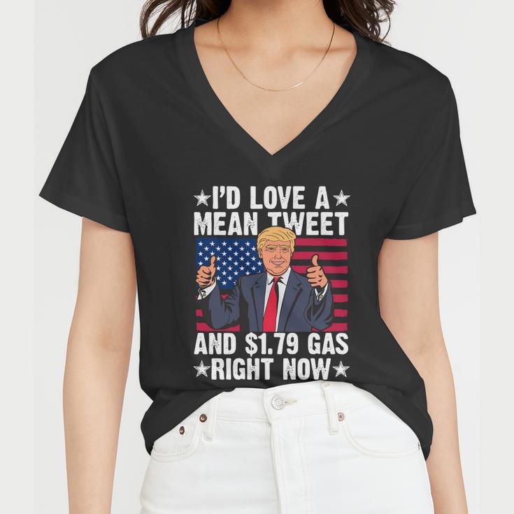 Trump 2024 Mean Tweets 179 Gas Women V-Neck T-Shirt