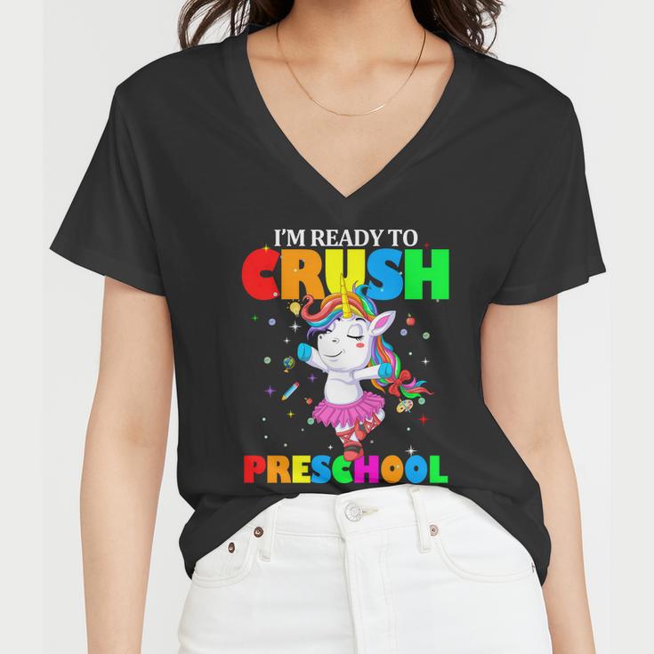 Unicorn Im Ready To Crush Preschool V2 Women V-Neck T-Shirt