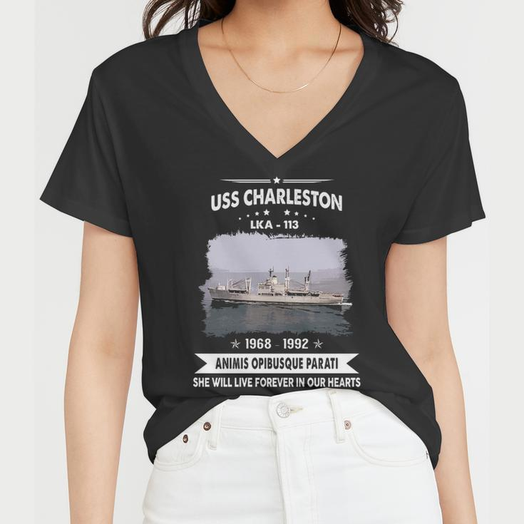 Uss Charleston Lka V2 Women V-Neck T-Shirt