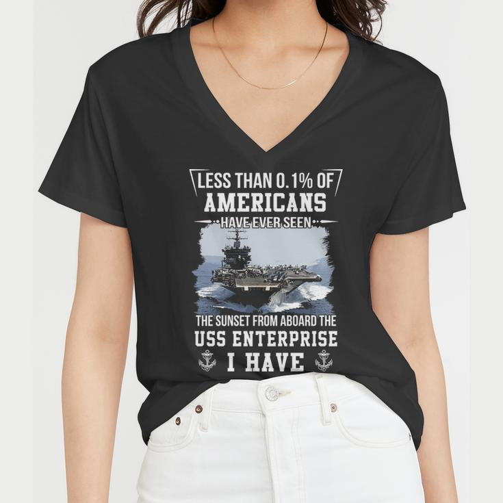 Uss Enterprise Cvn 65 Sunset Women V-Neck T-Shirt