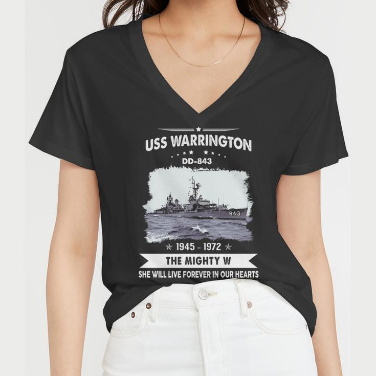 Uss Warrington Dd843 Dd Women V-Neck T-Shirt