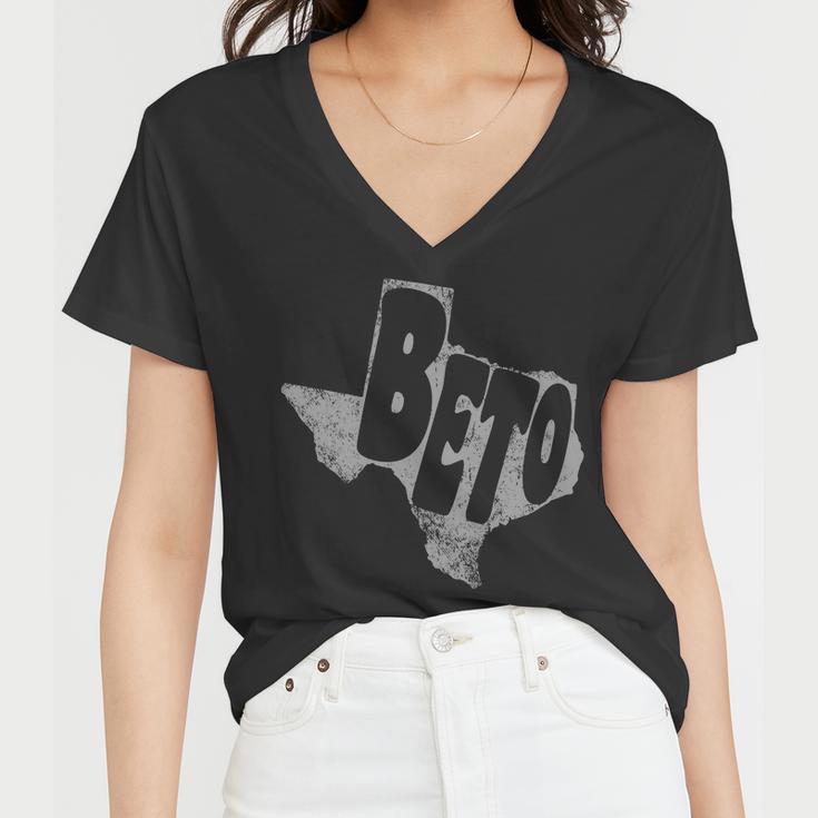 Vintage Beto Texas State Logo Women V-Neck T-Shirt