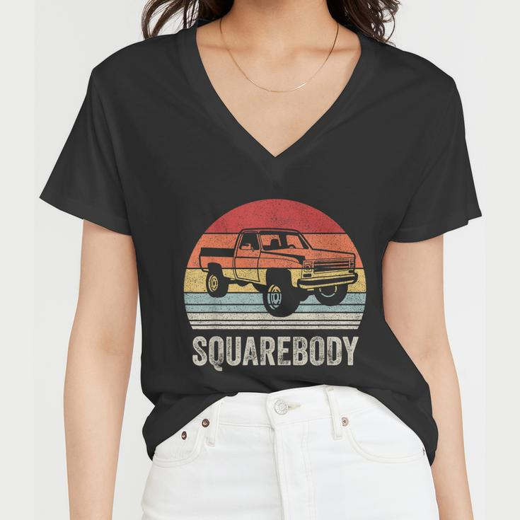 Vintage Retro Classic Square Body Squarebody Truck Tshirt Women V-Neck T-Shirt