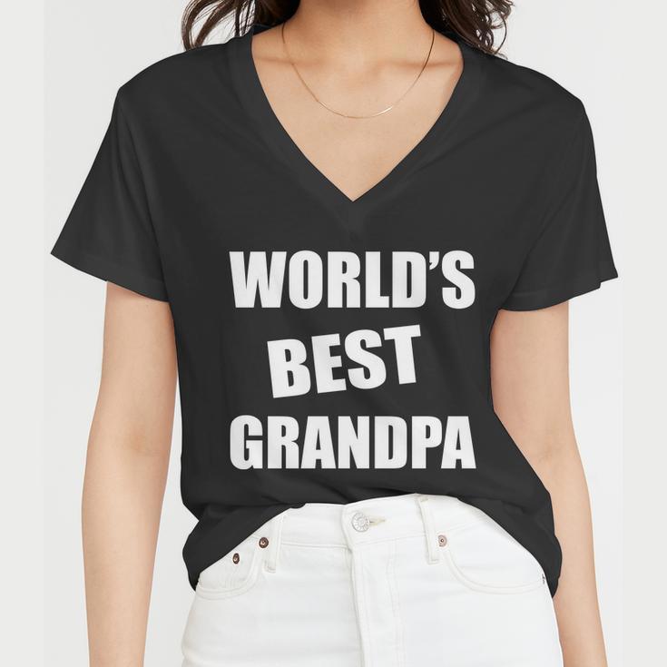 Worlds Best Grandpa Tshirt Women V-Neck T-Shirt