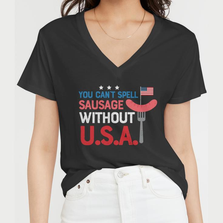 You Cant Spell Sausage Without Usa Plus Size Shirt For Men Women And Family Women V-Neck T-Shirt