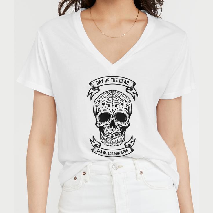 Day Of The Dead Dia De Los Muertos Women V-Neck T-Shirt