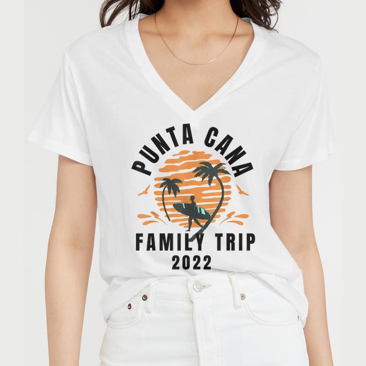 Punta Cana Family Vacation 2022 Matching Dominican Republic V3 Women V-Neck T-Shirt