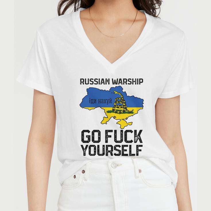 Russian Warship Go F Yourself Russian Warship Go Fuck Yourself Tshirt Women V-Neck T-Shirt