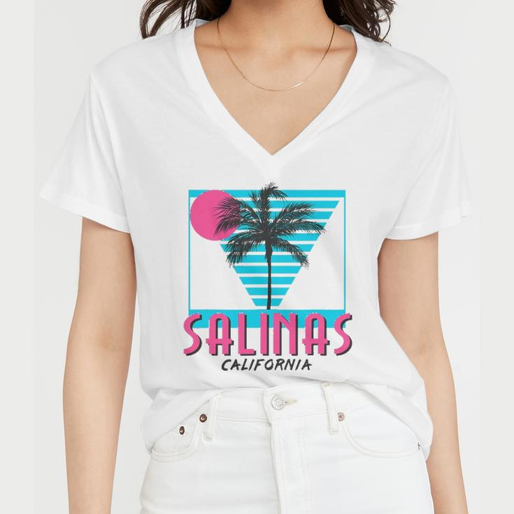 Salinas California Retro Ca Cool Women V-Neck T-Shirt