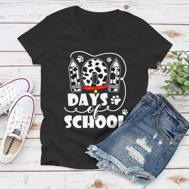 101 Days Of School Dalmatian Logo Women V-Neck T-Shirt