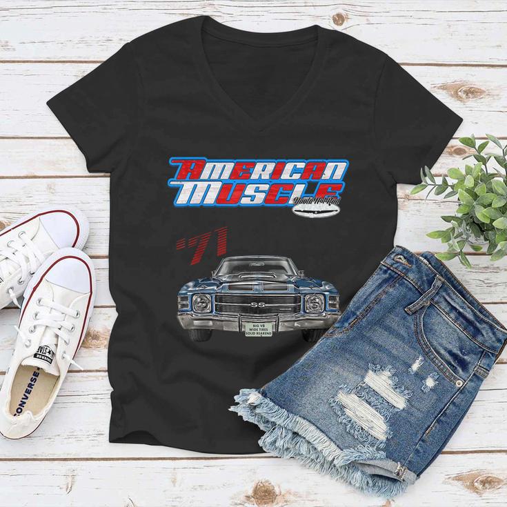 1971 ChevelleMuscle CarSs454Ss427Ss396HotrodDrag Race Women V-Neck T-Shirt