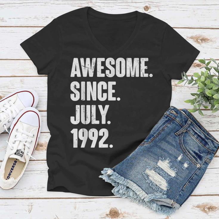 30 Year Old Gift 30Th Birthday Awesome Since July 1992 Women V-Neck T-Shirt