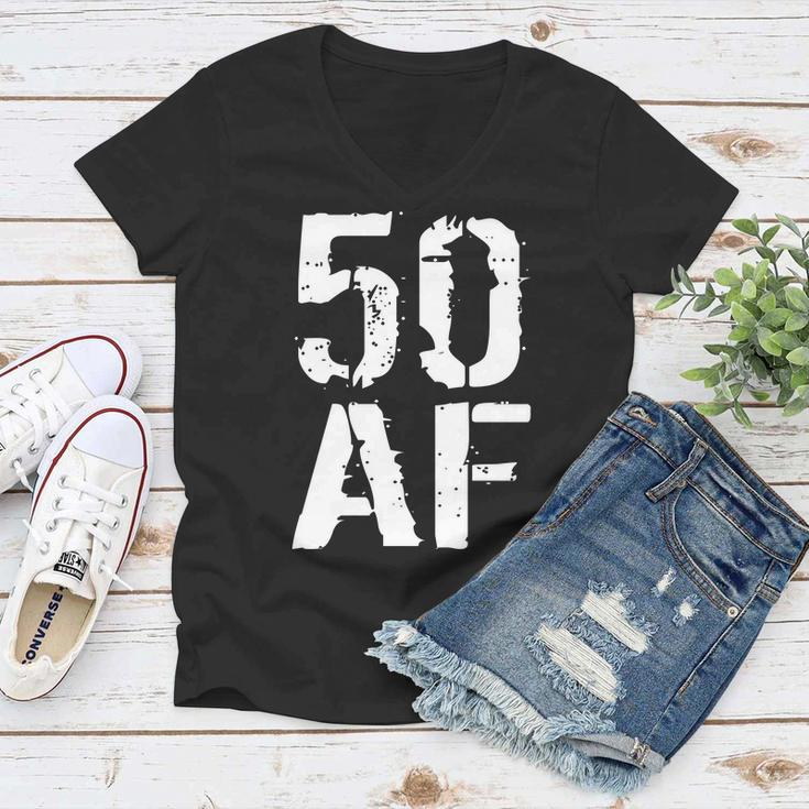 50 Af 50Th Birthday Women V-Neck T-Shirt
