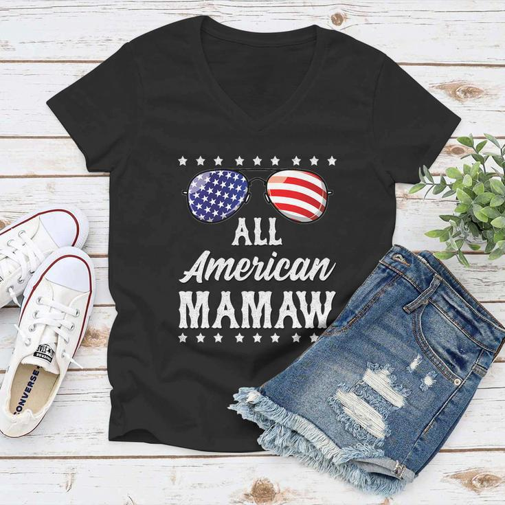All American Mamaw 4Th Of July Independence Women V-Neck T-Shirt