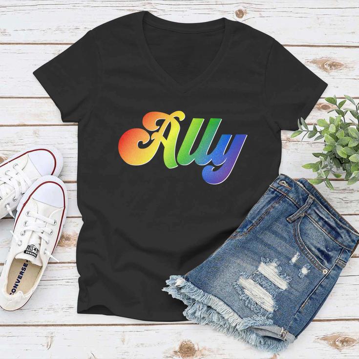 Ally Lgbt Support Tshirt Women V-Neck T-Shirt