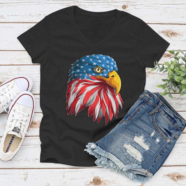 American Bald Eagle Mullet 4Th Of July Funny Usa Patriotic Gift V2 Women V-Neck T-Shirt