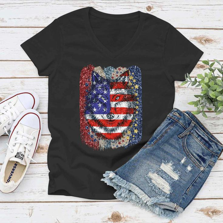 American Flag Usa 4Th Of July V2 Women V-Neck T-Shirt