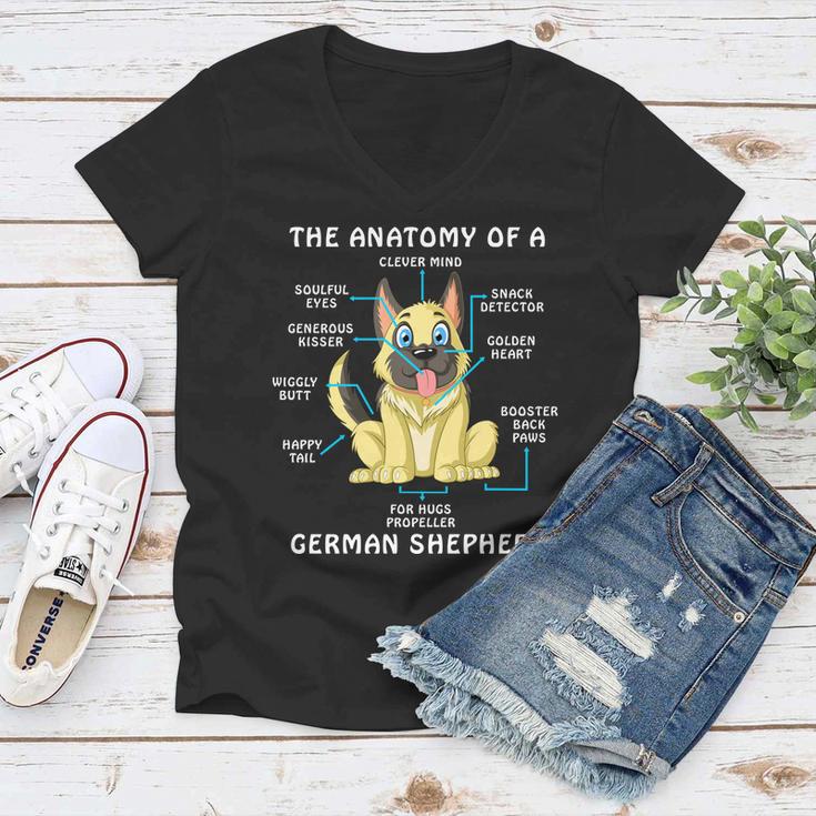 Anatomy Of German Shepherd Women V-Neck T-Shirt