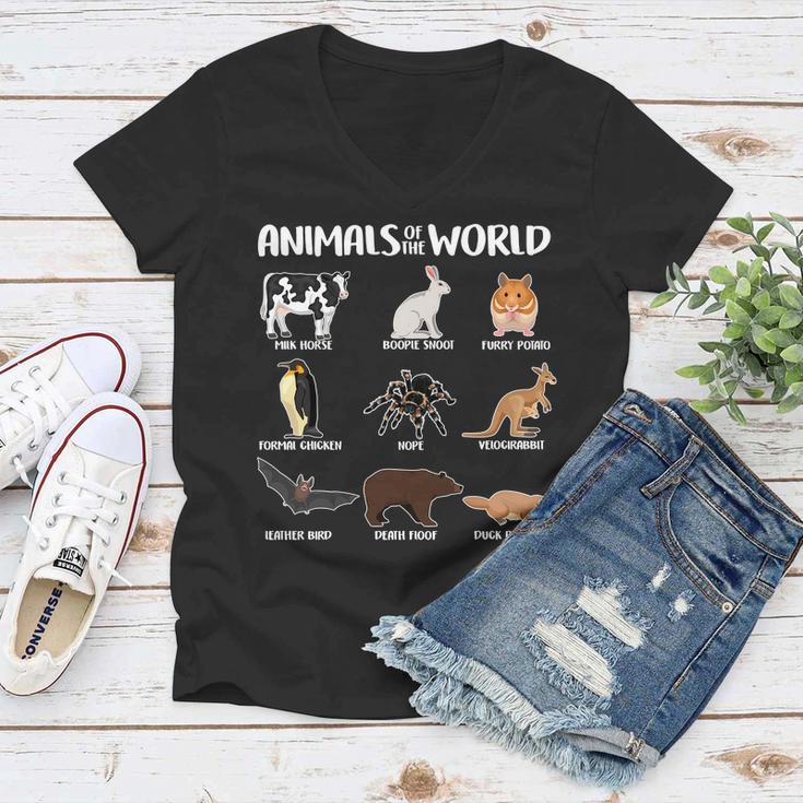 Animals Of The World Funny Names Women V-Neck T-Shirt