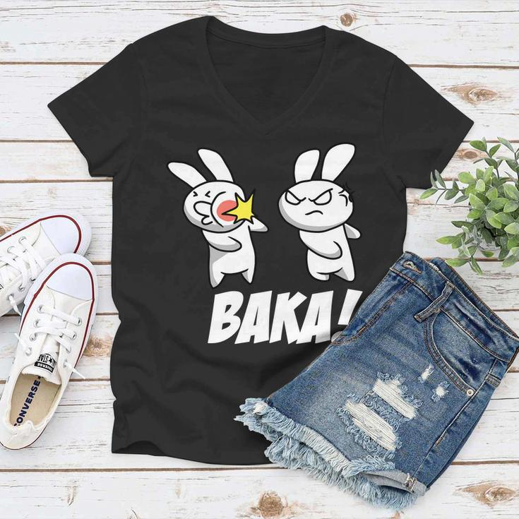 Baka Rabbit Slap Funny Anime Tshirt Women V-Neck T-Shirt