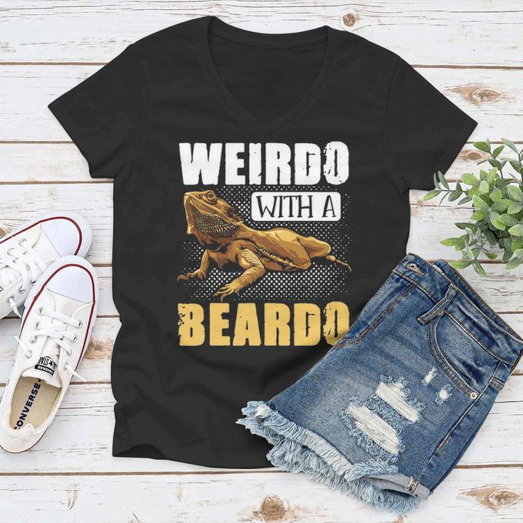 Bearded Dragon Weirdo With A Beardo Reptiles Women V-Neck T-Shirt