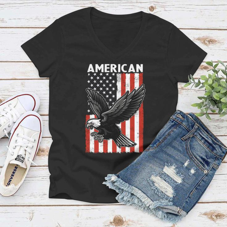 Beautiful Flying American Bald Eagle Mullet 4Th Of July Gift Women V-Neck T-Shirt