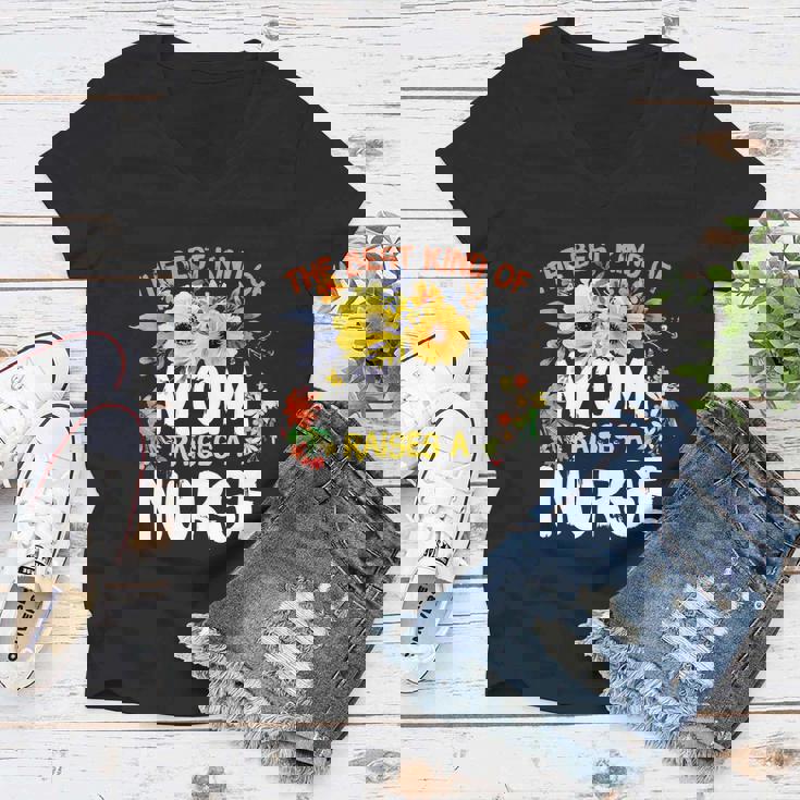 Best Kind Of Mom Raises A Nurse Mothers Day Flowers Rn Gifts V8 Women V-Neck T-Shirt Best Kind Of Mom Raises A Nurse Mothers Day Flowers Rn Gifts V8 Women V-Neck T-Shirt