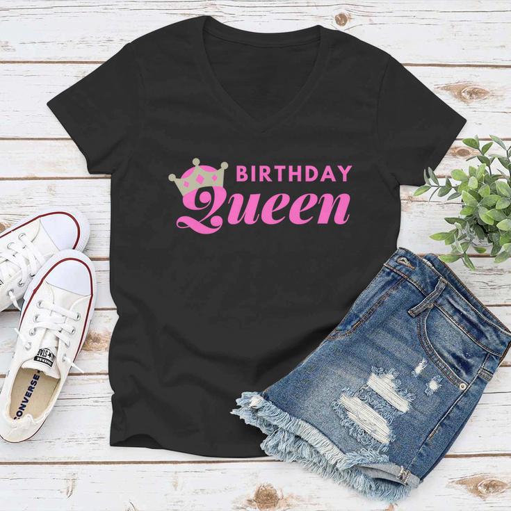 Birthday Queen Crown V2 Women V-Neck T-Shirt