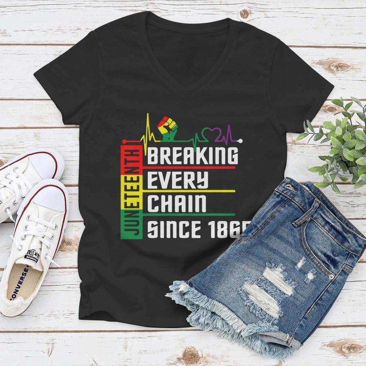 Breaking Every Chain Since 1865 Juneteenth Women V-Neck T-Shirt