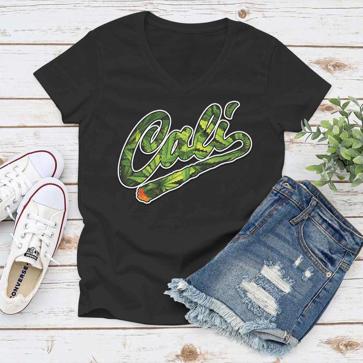 Cali Weed V2 Women V-Neck T-Shirt