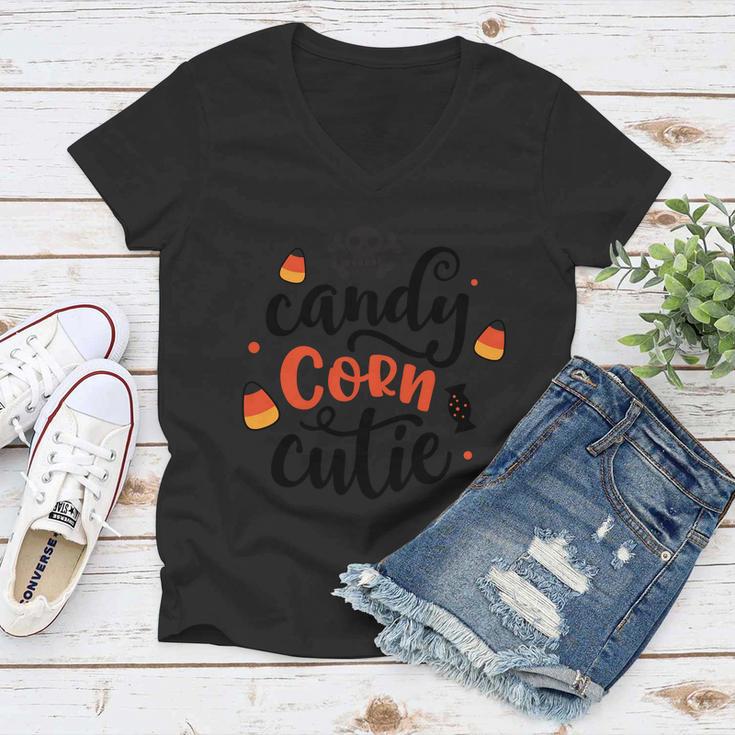 Candy Corn Cutie Halloween Quote V3 Women V-Neck T-Shirt