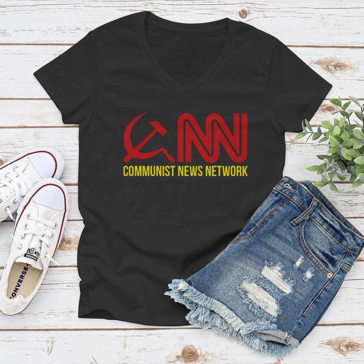 Communist News Network Trump Funny Women V-Neck T-Shirt