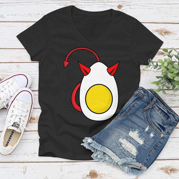 Deviled Egg Funny Halloween Costume Women V-Neck T-Shirt