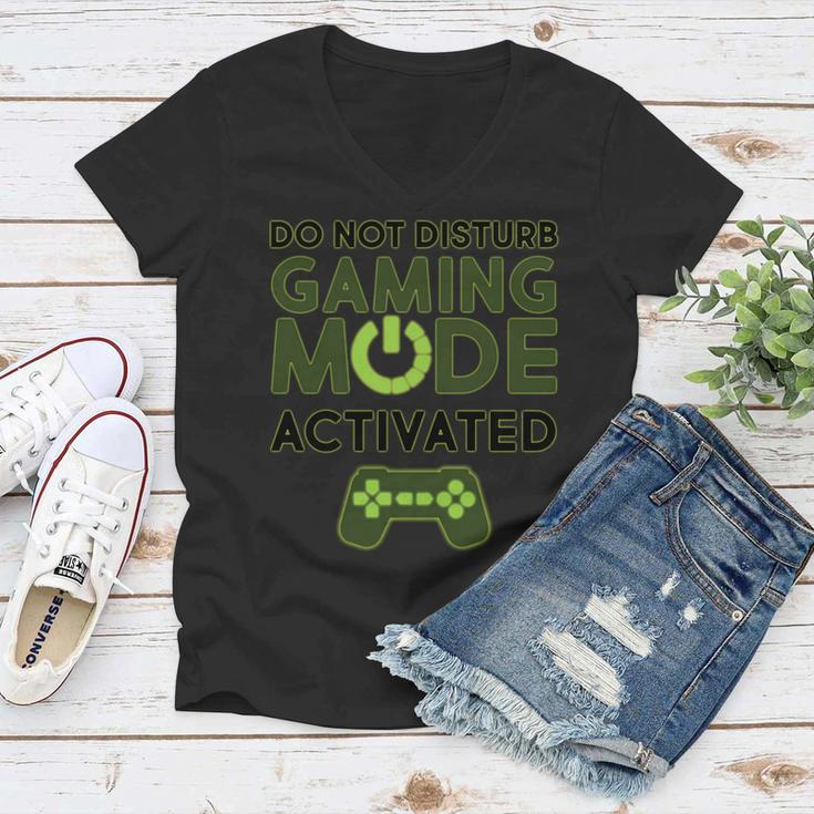 Do Not Disturb Gaming Mode Activated Tshirt Women V-Neck T-Shirt