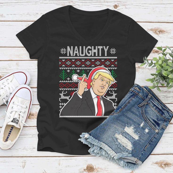 Donald Trump Naughty Ugly Christmas Women V-Neck T-Shirt