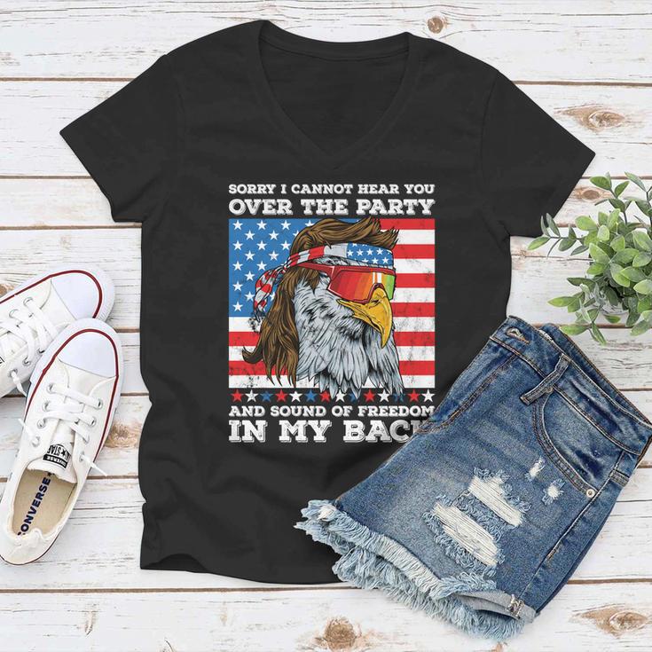 Eagle Mullet Sound Of Freedom Party In The Back 4Th Of July Gift V2 Women V-Neck T-Shirt