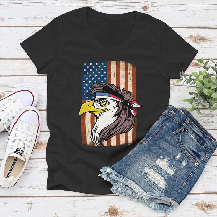 Eagle Mullet Usa American Flag Merica 4Th Of July Meaningful Gift V2 Women V-Neck T-Shirt