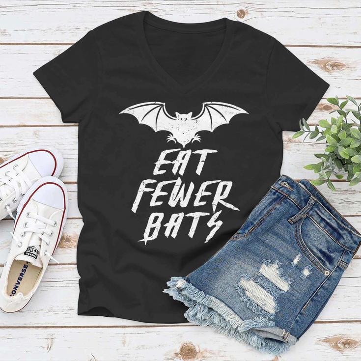 Eat Fewer Bats Tshirt Women V-Neck T-Shirt