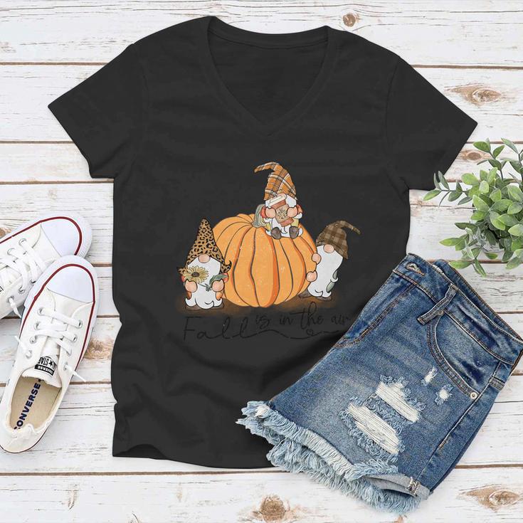 Fall Is In The Air Thanksgiving Quote Women V-Neck T-Shirt