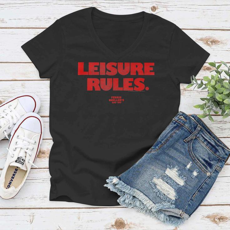 Ferris Bueller&8217S Day Off Leisure Rules Women V-Neck T-Shirt