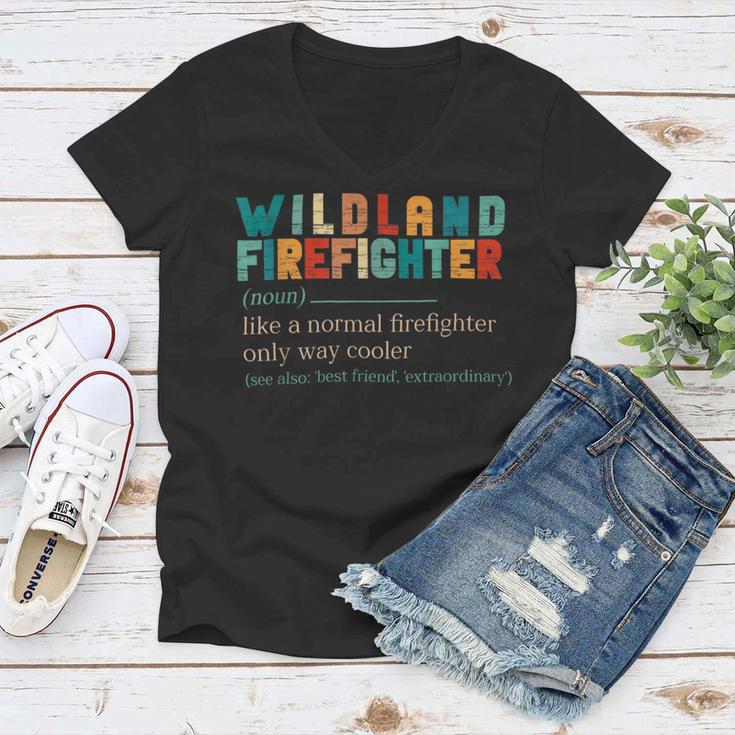 Firefighter Wildland Fire Rescue Department Funny Wildland Firefighter V2 Women V-Neck T-Shirt