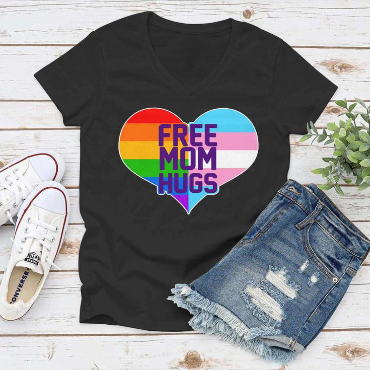 Free Mom Hugs Lgbt Support V2 Women V-Neck T-Shirt