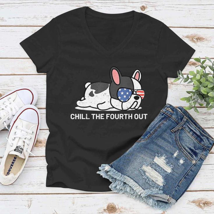 French Bulldog Funny 4Th Of July Gift For Frenchie Lover Women V-Neck T-Shirt