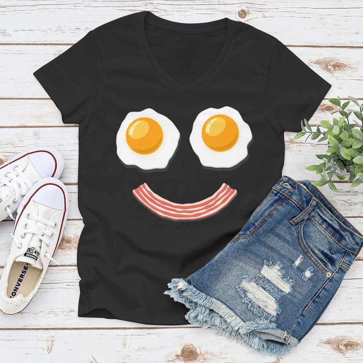 Funny Breakfast Bacon And Eggs Tshirt Women V-Neck T-Shirt