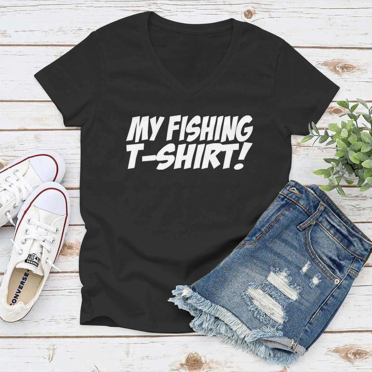 Funny Fishing V2 Women V-Neck T-Shirt